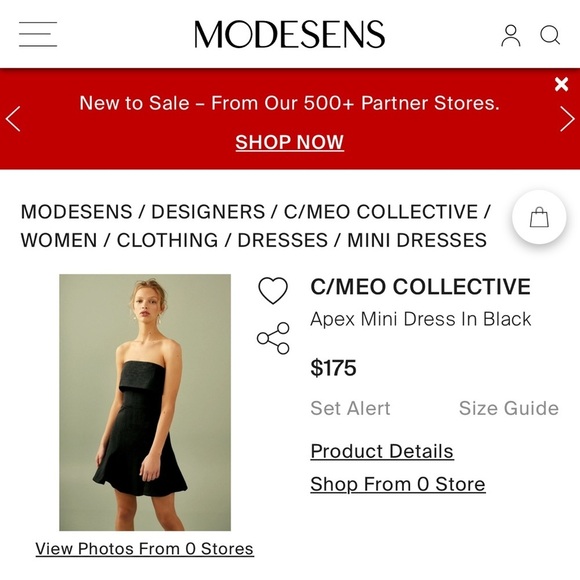 C/Meo Collective Black Apex Mini Dress - Picture 2 of 9